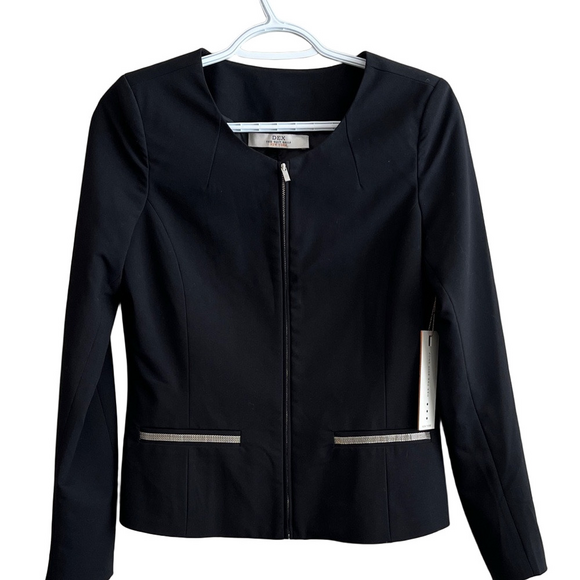 Dex Jackets & Blazers - NWT❗️DEX NY Size XS Black Women's Full Zip lined Shoulder Pad Blazer